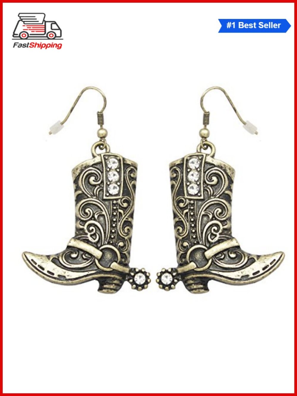 ✨ Western Cowgirl Boots Earrings Texas Spur Dangle Drop Rodeo Boho Costume